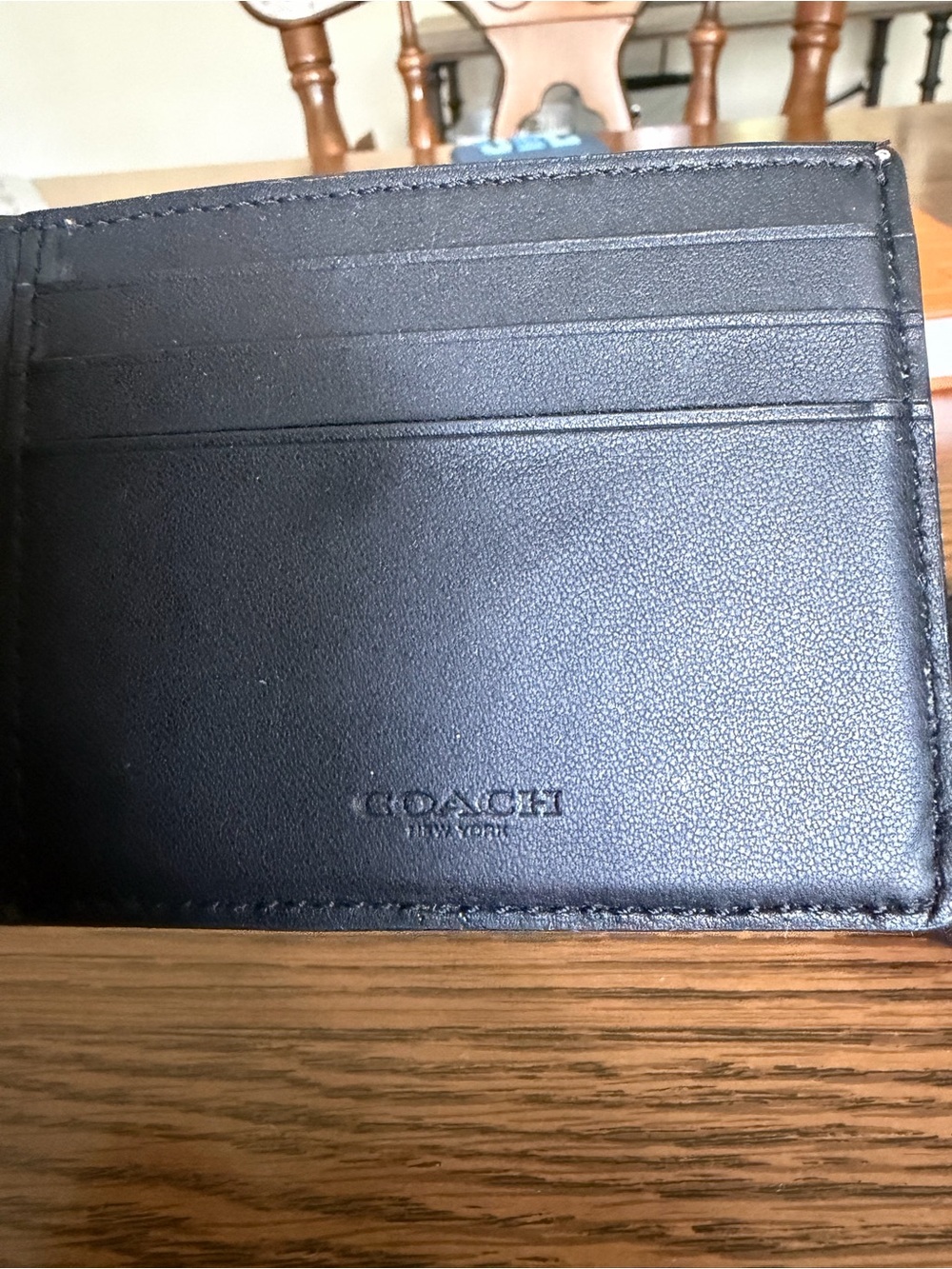 Coach Men’s Blue and White Stripe Card Wallet - Picture 5 of 6